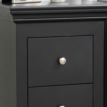 Pair of Black 2 Drawer Bedside Tables - Slimline Haxey Black Range