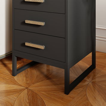 Pair of Black 3 Drawer Bedsides - Luna Black Range