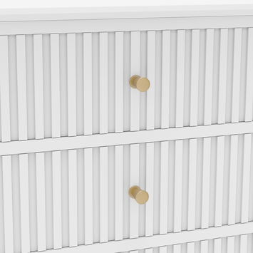 Pair Of Large 3 Drawer Bedside Table - Hales White Range