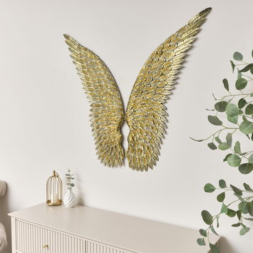 Pair of Large Antique Gold Angel Wings