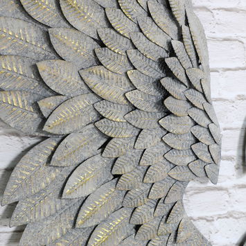 Pair of Large Grey Feather Effect Angel Wings