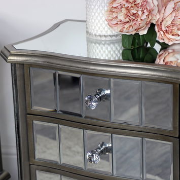 Pair of Mirrored Bedside Tables - Tiffany Range