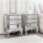 Pair of Mirrored Bedside Tables - Tiffany Range