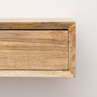 Pair of Natural Wood Textured Wall Mounted Bedside Tables