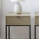 Pair of One Drawer Bedside Table - Hesley Nordic Wood Range