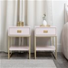 Pair of One Drawer Bedside Tables - Elle Pink Range