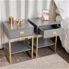 Pair of One Drawer Bedside Tables - Elle Slate Range