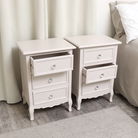 Pair of Taupe-Pink 3 Drawer Bedside Tables - Victoria Taupe-Pink Range - Seconds - Colour Mismatch