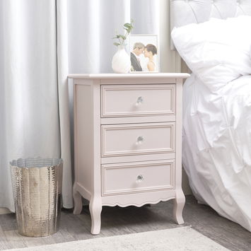 Pair of Pink 3 Drawer Bedside Tables - Victoria Pink Range