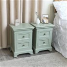 Pair of Sage Green Two Drawer Bedside Tables - Daventry Sage Green Range