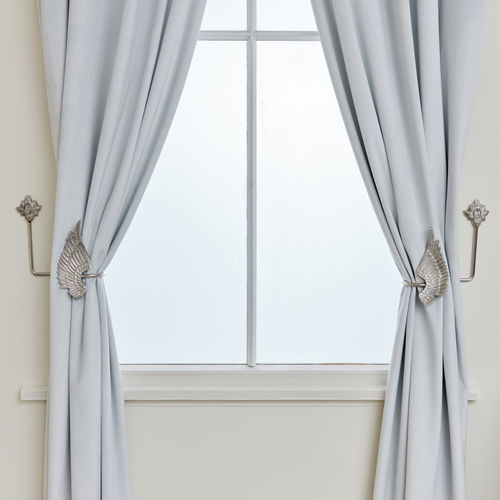 Pair of Silver Angel Wing Curtain Tie Backs 