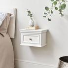 Pair Of White Wall Mounted Bedside Tables - Daventry White Range