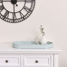 Pale Blue Oblong Scalloped Tray - 50cm