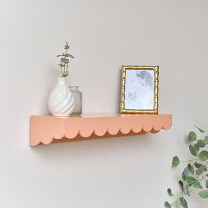 Peach Scalloped Wall Storage Shelf - 61cm