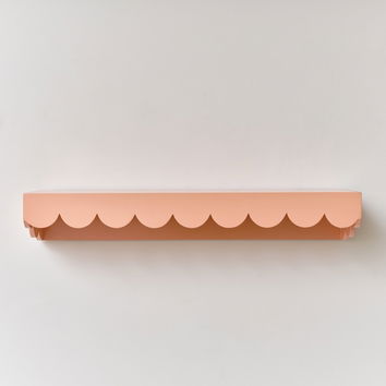 Peach Scalloped Wall Storage Shelf - 61cm