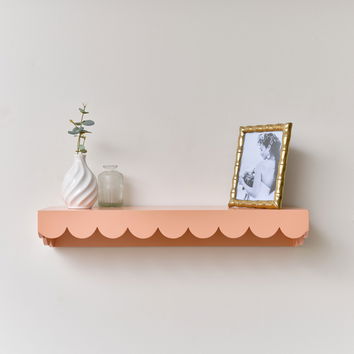 Peach Scalloped Wall Storage Shelf - 61cm