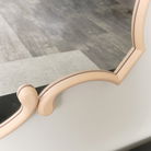 Large Light Peach Vintage Asymmetrical Shaped Wall Mirror - 84cm x 53cm