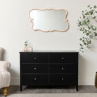 Large Light Peach Vintage Asymmetrical Shaped Wall Mirror - 84cm x 53cm