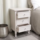 Taupe-Pink 3 Drawer Bedside Table - Victoria Taupe-Pink Range - Seconds - Colour Mismatch