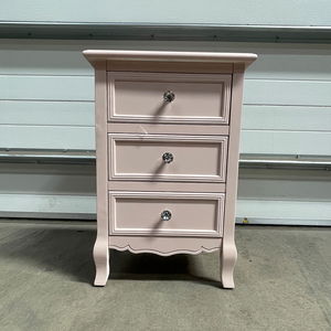 Pink 3 Drawer Bedside Table - Victoria Pink Range - Damaged Seconds