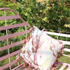 Pink Arched Metal Garden Bench