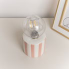 Pink Cabana Stripe LED Desk Lamp 18cm