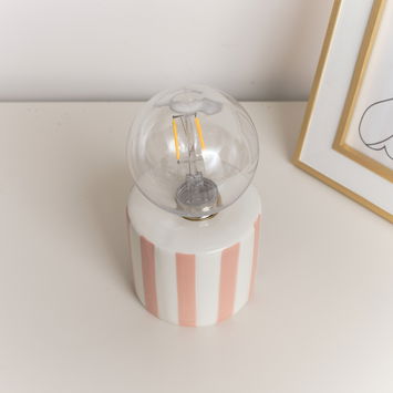 Pink Cabana Stripe LED Desk Lamp 18cm