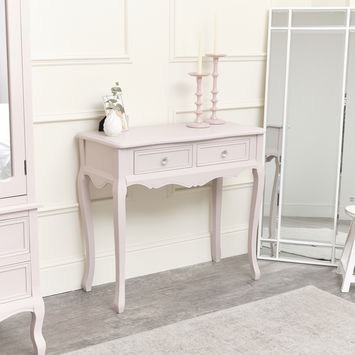 Pink Dressing Table, Mirror, Stool & Pair Bedside Tables - Victoria Pink Range