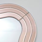 Pink Glass Art Deco Wavy Wall Mirror - 80cm x 60cm