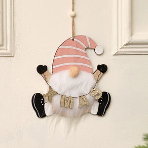 Pink & Gold 'Xmas' Gonk Hanging Sign 