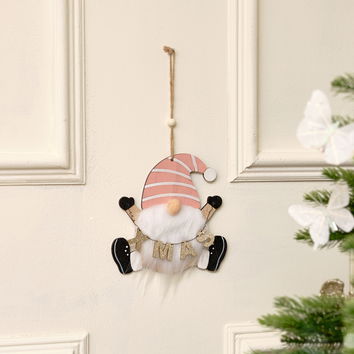 Pink & Gold 'Xmas' Gonk Hanging Sign 