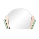 Pink & Green Glass Art Deco Arch Fan Wall Mirror 71cm x 46cm