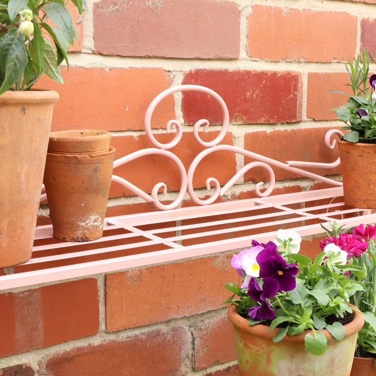 Pink Metal Three Tier Plant Theatre Stand Melody Maison