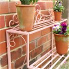 Pink Metal Three Tier Plant Theatre Stand