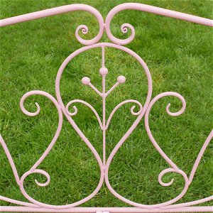 Pink Metal Vintage Garden Bench