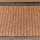 Pink & Natural Stripe Print Coir Door Mat