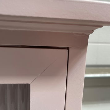 Pink Reeded Glass Fronted Wall Cabinet - Damaged Seconds