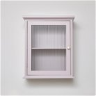 Pink Reeded Glass Fronted Wall Cabinet