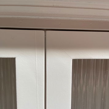Pink Reeded Glass Wall Cabinet with Drawers