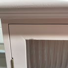 Pink Reeded Glass Wall Cabinet with Drawers