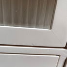 Pink Reeded Glass Wall Cabinet with Drawers