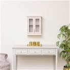Pink Reeded Glass Wall Cabinet