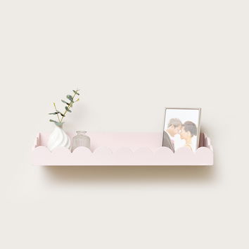 Pink Scalloped Wall Storage Shelf - 61cm