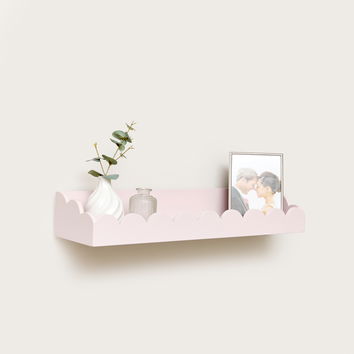 Pink Scalloped Wall Storage Shelf - 61cm