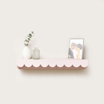 Pink Scalloped Wall Storage Shelf - 61cm