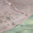 Pink Silver Snowflake Velvet Christmas Tree Skirt - 118cm