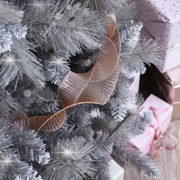 Pink Sparkle Ruffle Christmas Tree Ribbon