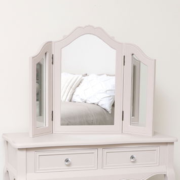 Taupe-Pink Tabletop Triple Vanity Mirror - Victoria Taupe-Pink Range - Seconds - Colour Mismatch