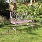 Pink Vintage Metal Garden Bench