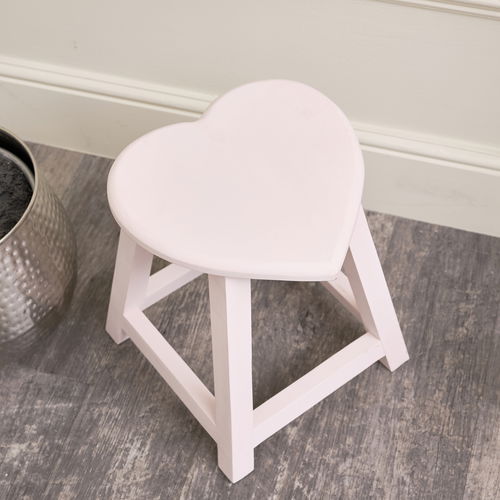 Pink Wooden Heart Stool